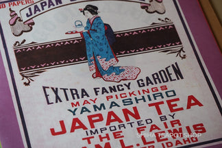 Label for Exporting Japanese Green Tea in Old Time