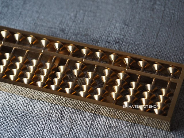 Metal Soroban Abacus Object (gold-plate)  Used