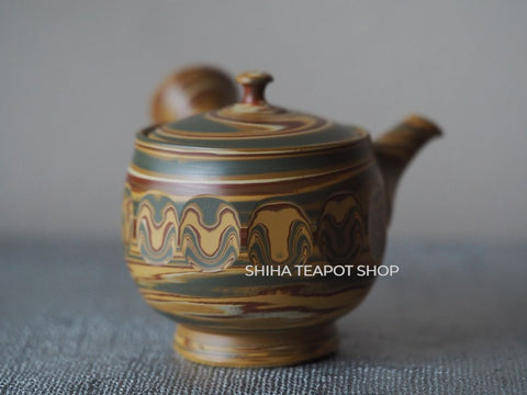 Vintage Tokoname Kenji Marble Mini Teapot Agateware KJ08