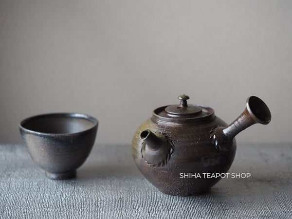 Tokoname Sou Yamada Shell Black Wood Firing Teapot 山田想 YS70