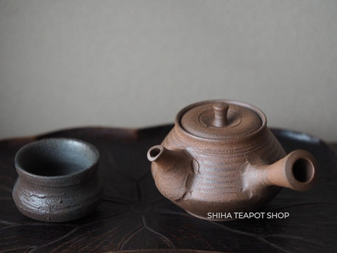 Shimizu Hokujo Reddish Brown Tokoname Small Kyusu Teapot H19