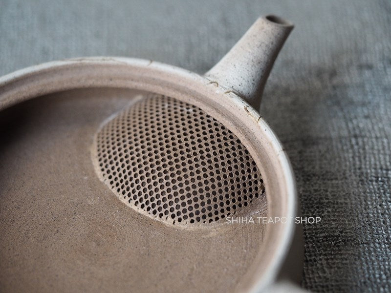 【Left Hand】JINSHU Flat White Mogake Seaweed Tokoname Kyusu 甚秋藻掛 JNC5