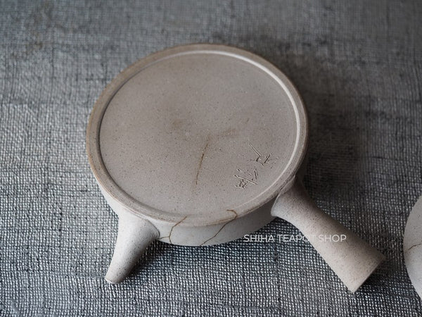 【Left Hand】JINSHU Flat White Mogake Seaweed Tokoname Kyusu 甚秋藻掛 JNC5