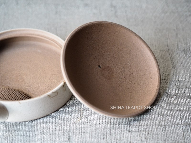 【Left Hand】JINSHU Flat White Mogake Seaweed Tokoname Kyusu 甚秋藻掛 JNC5