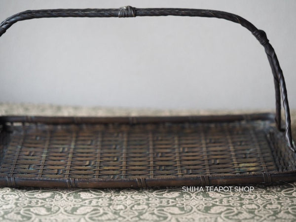Antique Bronze Metal Woven Tray with handle  (Used)