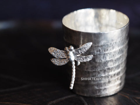 Tokyo Ginki Silver (Silver 999)Gyokuro Tea cup (Sake cup) Dragonfly KS02