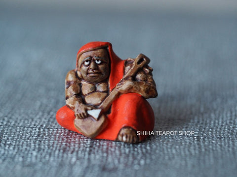 Vintage Mini Daruma (Bodhidharma) Figure Playing String Instrument (Side-order Only))