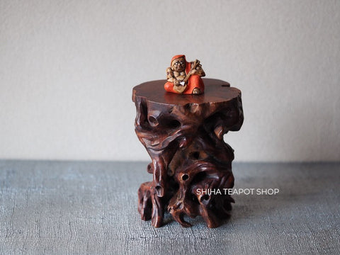 Antique Mini Daruma (Bodhidharma) Figure Playing String Instrument (Side-order Only))