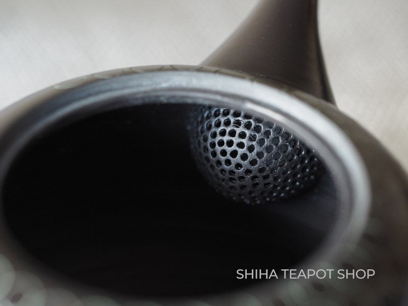 【Left Hand】SHORYU  Inka stamp Black  Ceramic Kyusu Teapot (40 years ) 昭龍急須