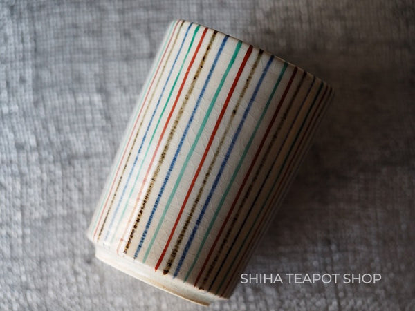 Japanese Elegant Thin Yunomi Tea Cup, High Class Traditional Color Tokusa Pattern (Used)