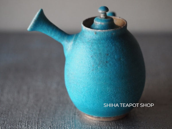 Tokoname Sou Yamada Wood fired BLUE Small Tall Kyusu Teapot 山田想 YS22