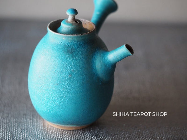 Tokoname Sou Yamada Wood fired BLUE Small Tall Kyusu Teapot 山田想 YS22