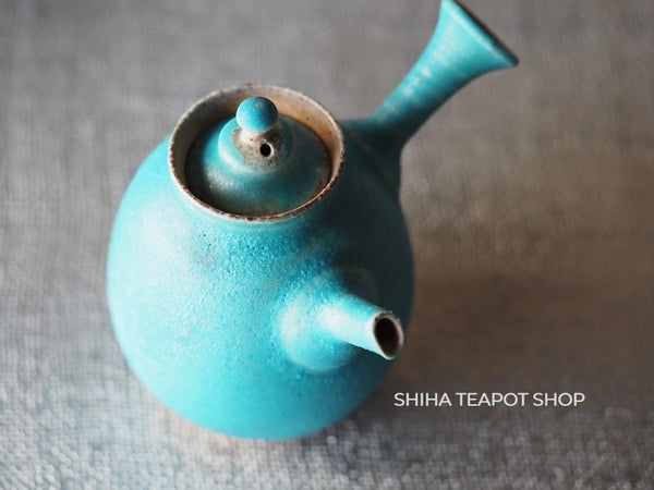 Tokoname Sou Yamada Wood fired BLUE Small Tall Kyusu Teapot 山田想 YS22