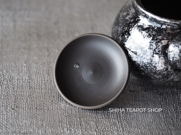 SHORYU Silver-Black Garnet Lid Kyusu Teapot  昭龍  SR22