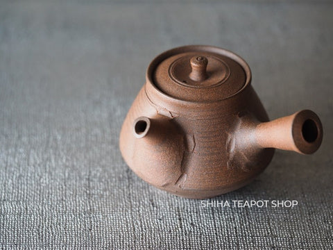 Shimizu Hokujo Reddish Brown Tokoname Small Kyusu Teapot H20