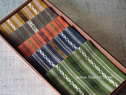 Hakata-Ori  Silk Textiles Coaster Reversible 博多織絹 5pcs (Side-order Item)