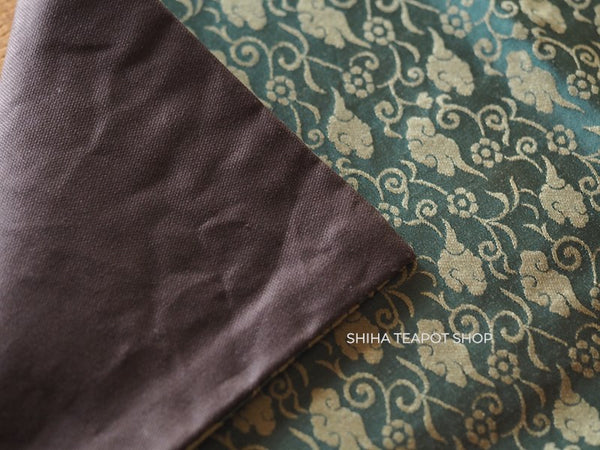 Senchado Cloth Mat / Tea Table Cloth for Tea Ceremony GreenーLucky Cloud