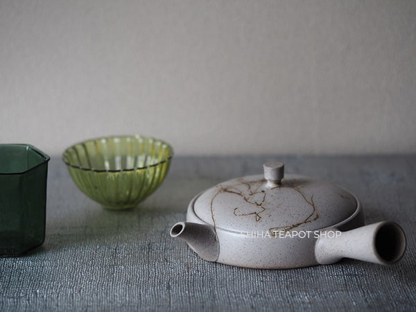 JINSHU Flat White Mogake Seaweed Tokoname Kyusu 甚秋藻掛 JN71
