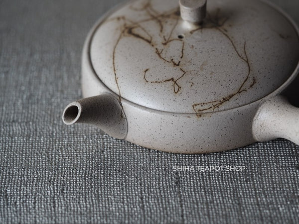 JINSHU Flat White Mogake Seaweed Tokoname Kyusu 甚秋藻掛 JN71