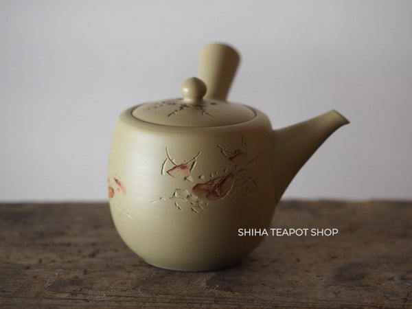 Vintage YUSEN, I  Kyusu Teapot White Clay Crab 50 years  Japan 初代友仙