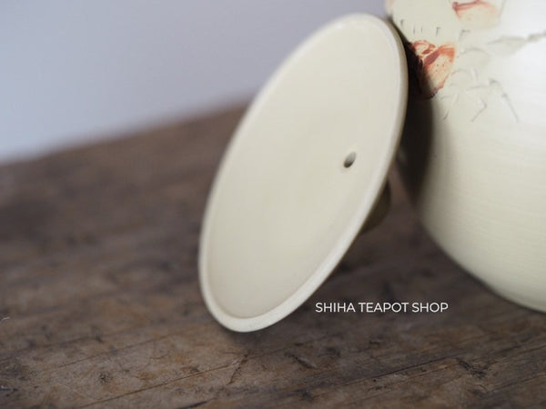 Vintage YUSEN, I  Kyusu Teapot White Clay Crab 50 years  Japan 初代友仙