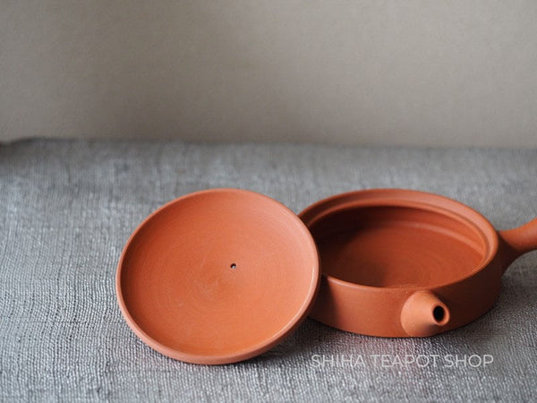 Ito Seiji (JINSHU)  Red Clay Flat  Tokoname Kyusu Teapot Unglazed (Wood Box )