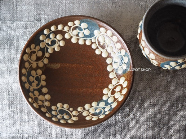 Okinawa Pottery Yachimun Icchin Art Cup & Saucer