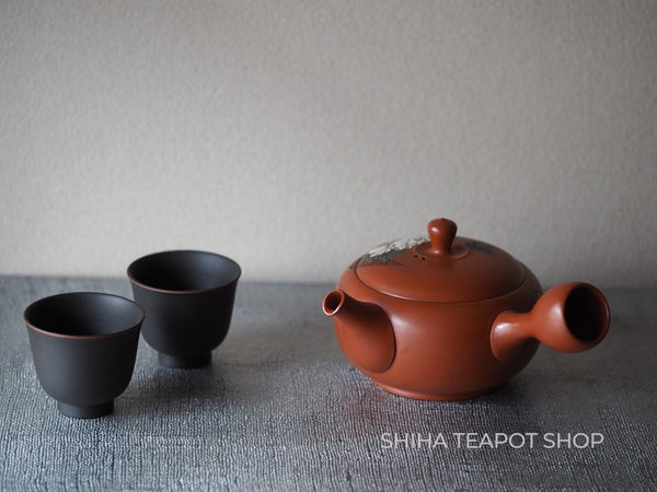 Kodo Yoshikawa Hand Caving Peony Red  Clay Teapot 常滑壺堂 KD76