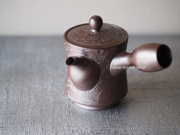 Vintage BANKO Purple Clay SHOJI Carving Art Teapot SJ08