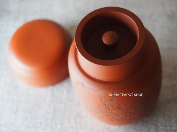 Vintage Togen Sixteen Arhats / Heart Sutra Tea Canister 陶元 般若心経 羅漢