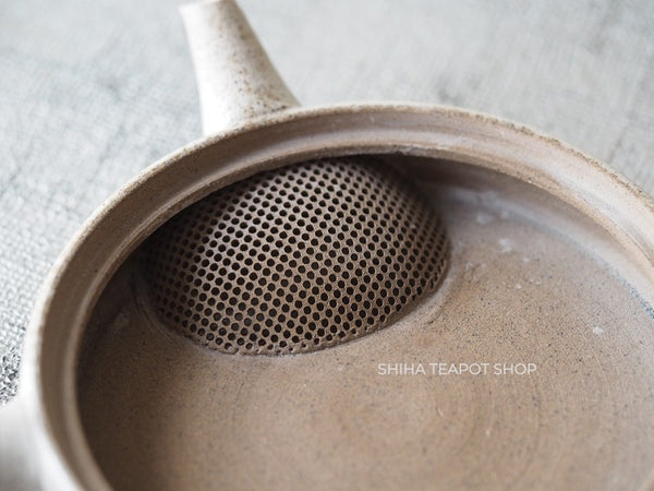 JINSHU Flat White Oyster Shell  Tokoname Kyusu Teapot 甚秋 JN215