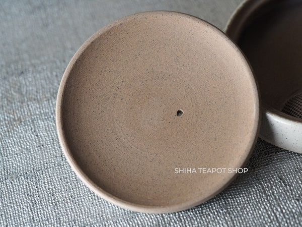 JINSHU Flat White Oyster Shell  Tokoname Kyusu Teapot 甚秋 JN215