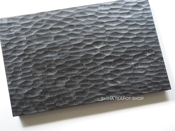 Natural Urushi Lacquer Hand Carved Black Tea Board Tray (Ripple)