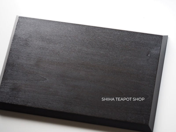 Natural Urushi Lacquer Hand Carved Black Tea Board Tray (Ripple)