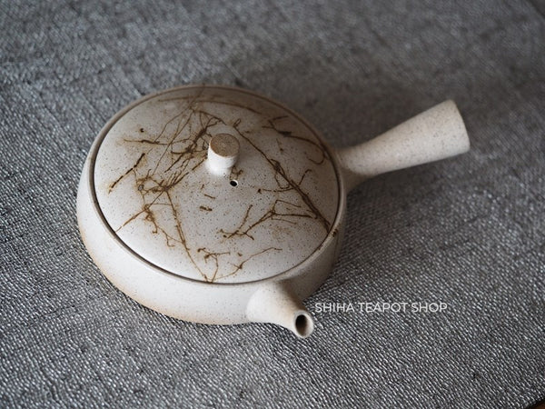 JINSHU Flat White Mogake Seaweed Tokoname Kyusu 甚秋藻掛 JN59