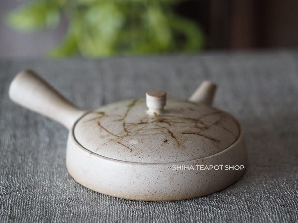 JINSHU Flat White Mogake Seaweed Tokoname Kyusu 甚秋藻掛 JN59