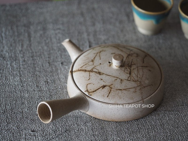 JINSHU Flat White Mogake Seaweed Tokoname Kyusu 甚秋藻掛 JN59