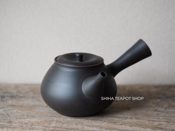 Koie Hiroshi (Reiko)  Red Rim Silky Black Teapot SHIHA Original 玲光 HK03a
