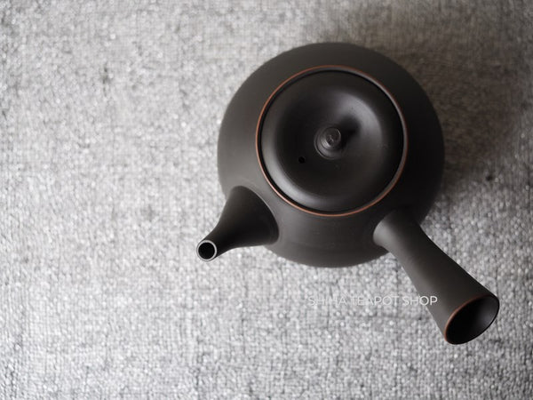 Koie Hiroshi (Reiko)  Red Rim Silky Black Teapot SHIHA Original 玲光 HK03a