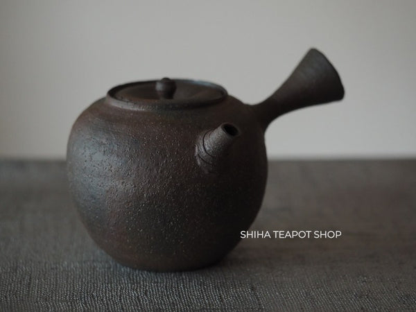 SOUKOU Pear Skin Large Dark Brown Wabi-sabiTeapot 宗光 SK90　【Vintage Japanese Teapot - Unused】