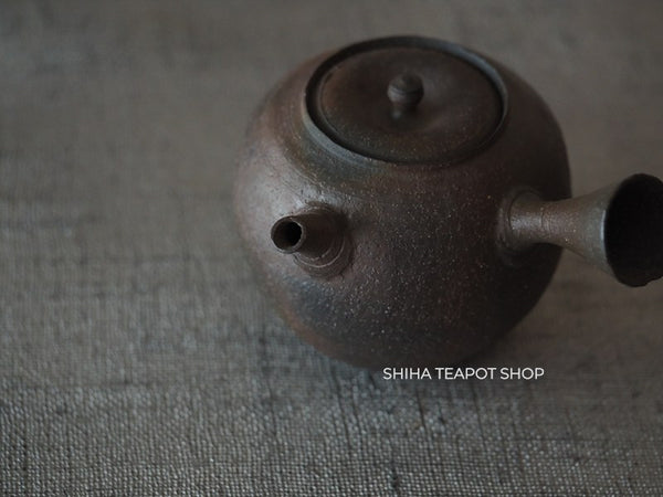 SOUKOU Pear Skin Large Dark Brown Wabi-sabiTeapot 宗光 SK90　【Vintage Japanese Teapot - Unused】