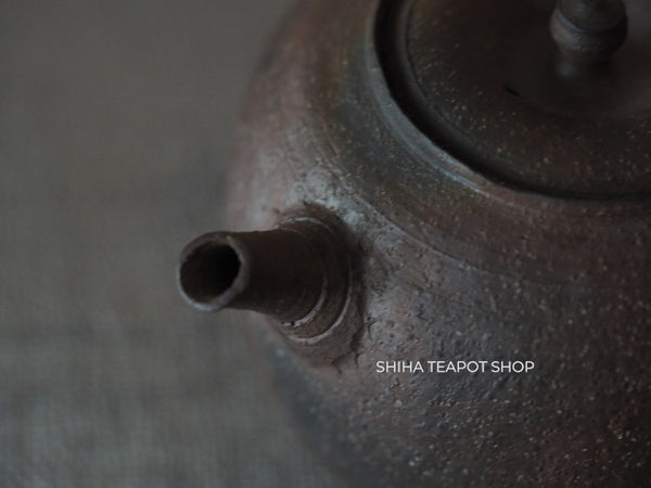 SOUKOU Pear Skin Large Dark Brown Wabi-sabiTeapot 宗光 SK90　【Vintage Japanese Teapot - Unused】
