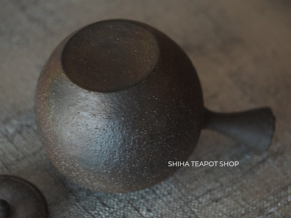 SOUKOU Pear Skin Large Dark Brown Wabi-sabiTeapot 宗光 SK90　【Vintage Japanese Teapot - Unused】