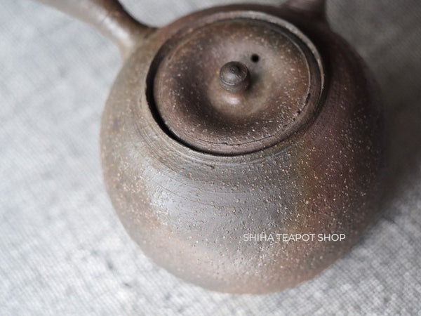 SOUKOU Pear Skin Large Dark Brown Wabi-sabiTeapot 宗光 SK90　【Vintage Japanese Teapot - Unused】