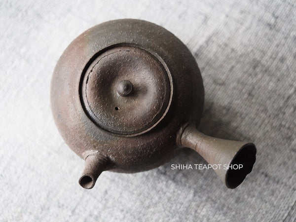 SOUKOU Pear Skin Large Dark Brown Wabi-sabiTeapot 宗光 SK90　【Vintage Japanese Teapot - Unused】