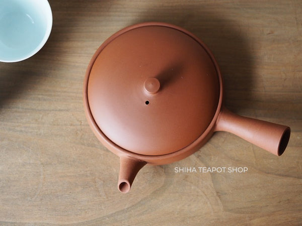 Ito Seiji (JINSHU)  Red Clay Flat  Tokoname Kyusu Teapot Unglazed (Wood Box )