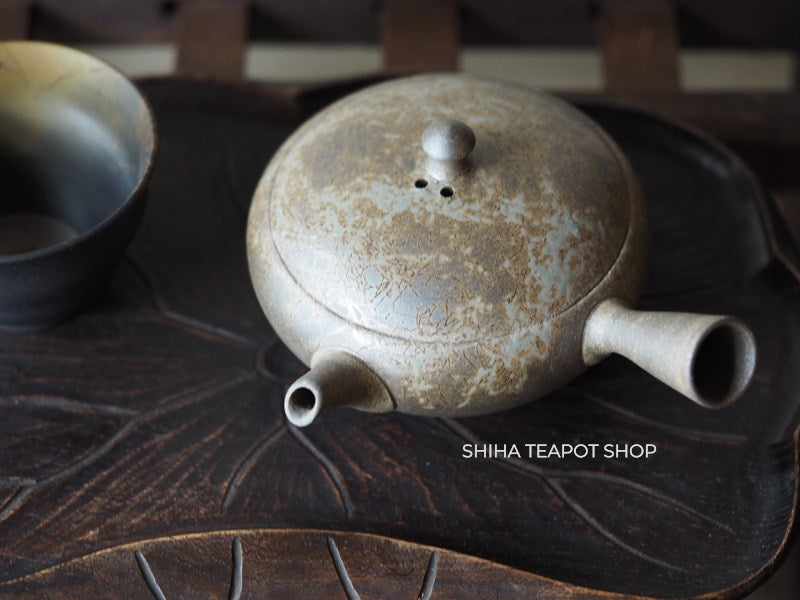 YOKEI MIZUNO YK16 Flat Mogake Seaweed Tokoname Kyusu Teapot  水野陽景藻掛