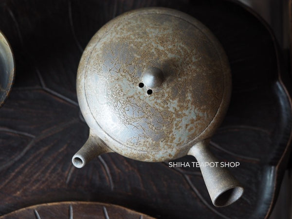 YOKEI MIZUNO YK16 Flat Mogake Seaweed Tokoname Kyusu Teapot  水野陽景藻掛