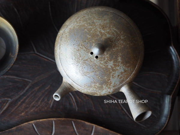 YOKEI MIZUNO YK16 Flat Mogake Seaweed Tokoname Kyusu Teapot  水野陽景藻掛