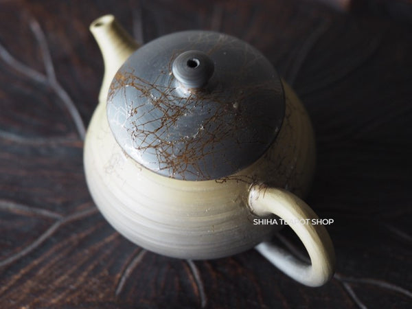 Hakusan Seaweed Green Smoked Black Kyusu and Cup Set 白山常滑